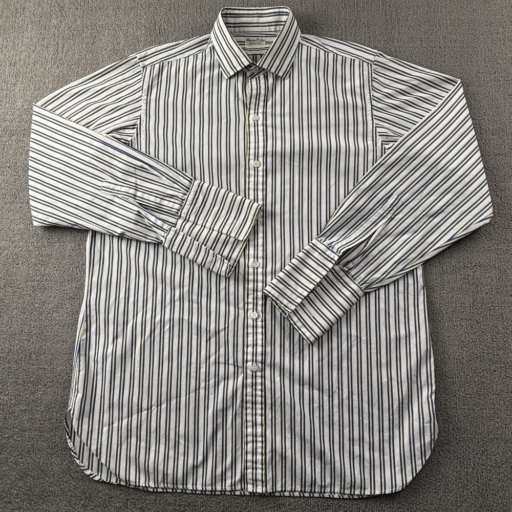Harvie And Hudson Shirt Adult Extra Large Striped Button Up Long Sleeve Men's